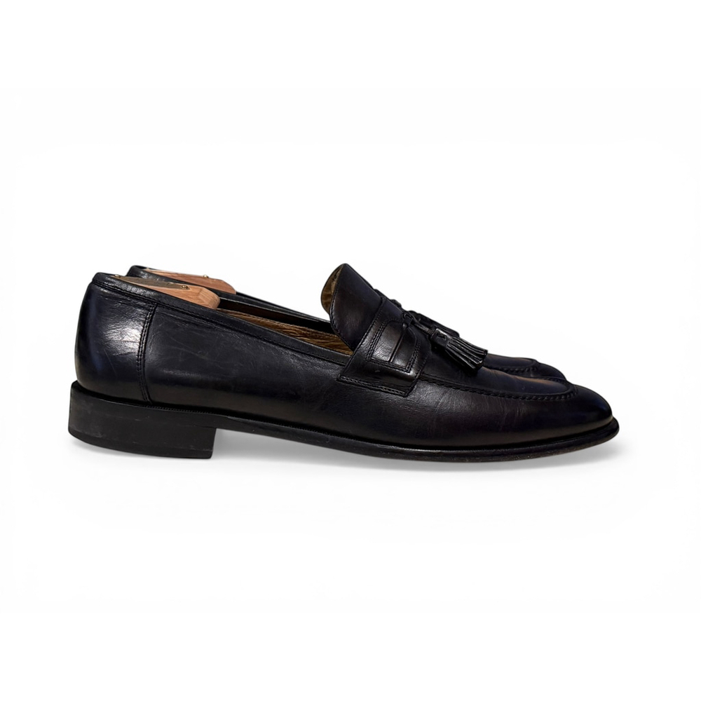 Johnston & Murphy Men's Dura-Heel Tassel Loafer Black Leather Dress Shoes Sz 11 - Picture 2 of 10